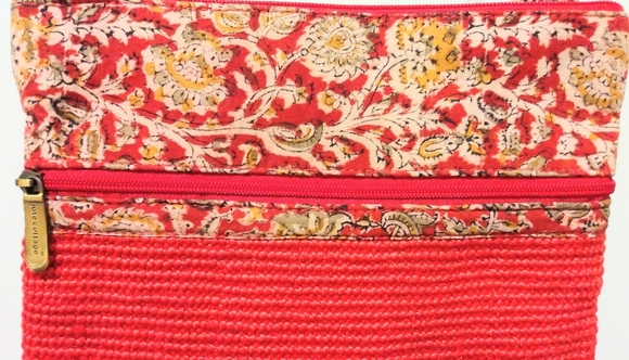 Fabric & Crochet Knit Cross Body Bag - Picture 4 of 16